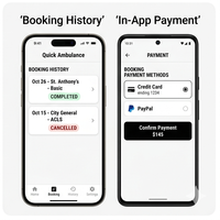Aplicación de Reserva de Ambulancias RoyalCraft Enterprise, Reserva Rápida de Ambulancias de Emergencia, Rastreo en Vivo y SOS para IOS/Android/Linux/Mac