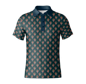 Camisa polo de golf para hombre a la moda con cremallera de botones y estampado de naturaleza tropical, polo ligero de manga corta para campo de golf - Product Image 6