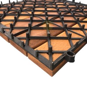 Kanhome T6A2 Hot Product Anti-Slip Sustainable Acacia 6 <b>Slats</b> 24mm Thick <b>Wood</b> Decking Tile for Safe Outdoor Space - Product Image 6