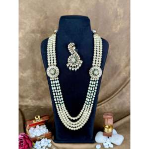 <b>Indian</b> Ethnic Bridal Gold Plated Rajesh Mala and Kalangi Combo Jewelry <b>Set</b> - Product Image 3