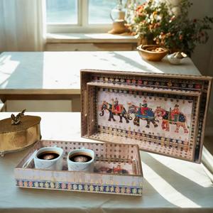 High Demand Solid Wood Decorative Serving Tray Home Decor Wedding Decorative Food Cake Serving Tray Luxury Wooden Trays - Product Image 2