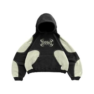 Sudadera con Capucha Personalizada 100% Algodón para Hombre, Logotipo Bordado, Estampado Puff, Patrón 3D, Patchwork, Estilo Desgastado, Talla Grande - Product Image 2