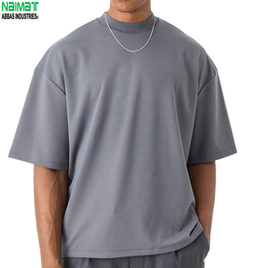 Camiseta de manga corta de corte holgado para hombre, mezcla de algodón, informal, cuello redondo, color liso, estilo urbano, básica - Product Image 6