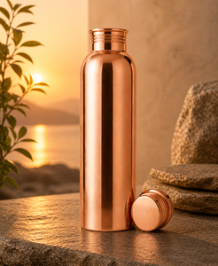 Real 100% Copper <b>Plain</b> <b>Water</b> <b>Bottles</b> 500ml Large Capacity Eco-Friendly Lid Type Dishwasher Safe Customizable Color Logo Classic - Product Image 1