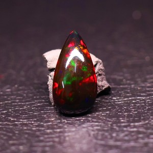 Natural Black Ethiopian Fire <b>Opal</b> Cabochon Pear Shape Gemstone Wholesale Loose <b>Opal</b> 1 Carat Avg - Product Image 1