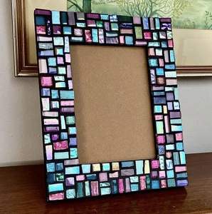 Handmade Resin Mosaic <b>Mirror</b> Shabby Chic Style <b>Wall</b> Decor Hanging Glass Tile Ornament Interior Home Art Piece Surface Plaque - Product Image 4