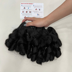 มัดผมสีดำธรรมชาติมัดผมแบบม้วนสองชั้น - Product Image 3