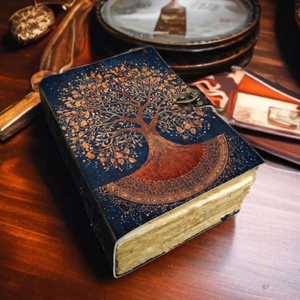 Tree of Life Leather Journal Handmade Blank Spell <b>Book</b> of Shadows Personalized Diary Cottagecore Anniversary Gift 400 Pages - Product Image 5