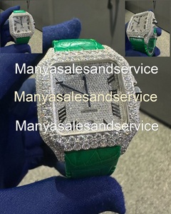 Reloj de Lujo con Diamantes Moissanite, Acero Inoxidable, Esfera Cuadrada de Cristal, Personalizado, Premium, Estilo Hip Hop - Product Image 3