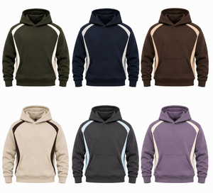 Men's Black Hooded Sweatshirt <b>Raglan</b> Sleeve Solid Color Fleece Casual Winter Wear Regular Fit Pocket Design Eco-Friendly - Product Image 6