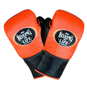 No Boxing No Life Cowhide Leather Sparring Boxing <b>Gloves</b> Training Hook & Loop Lace-up <b>Moisture</b> Wicking Stretchable durable OEM - Product Image 4