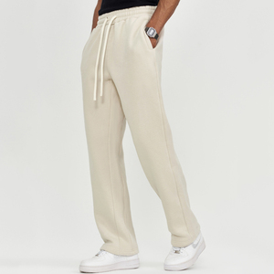 <b>Oversized</b> Street Style <b>Sweatpants</b> for Men Women Fleece-Lined Straight-Leg Trousers Plus Size Casual Mid Waist Drawstring Closure - Product Image 1
