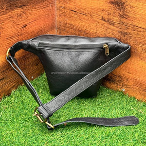 Handmade Full Grain Crunch Leather Waist Bag Genuine Leather Travel <b>Pouch</b> Premium Quality Adjustable Strap Fanny Pack for Unisex - Product Image 4