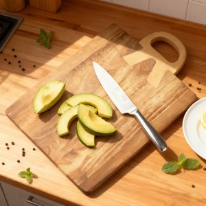 เขียงไม้อะคาเซียสำหรับหั่นอาหารและเตรียมอาหารในครัว - Product Image 1
