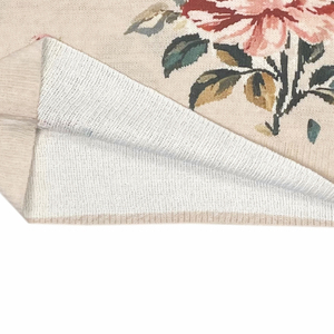 Suéter de Punto con Cuello en V y Estampado Floral para Mujer, Top Informal de Media Manga, Bordado de Algodón Suave, Ropa de Primavera - Product Image 4