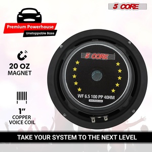 Subwoofer de voiture 6,5 pouces 100W, 5 cœurs, impédance 4 ohms, haut-parleur de remplacement pour basses profondes - Product Image 4