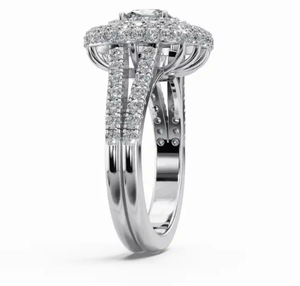 Anillo de Compromiso con Diamante Cultivado en Laboratorio Heavenly Cushion Halo, con un Peso Total de 2.004 Quilates y 141 Piedras Brillantes - Product Image 2