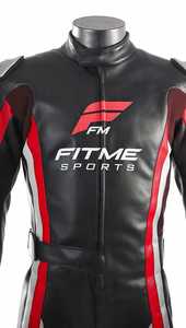 FITME SPORTS Professional White Red Black Windproof <b>Waterproof</b> Full Sleeve Motorbike Racing Suit CE Approved One Piece - Product Image 4