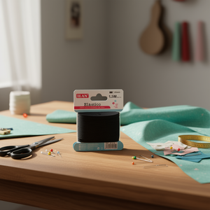 Fascia elastica Ilan 20 mm 1,5 m nera per artigianato e cucito - Product Image 2