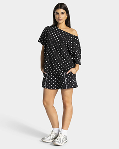 Shorts de Mujer con Estampado de Puntos, Forro en Contraste, Cintura Elástica con Bolsillos, Suaves, Transpirables, Talla Grande, Alta Calidad - Product Image 5