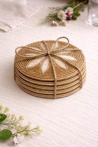 Posavasos de Vidrio con Cuentas Decorativas de Inspiración Vintage, Duraderos, de Bambú, Modernos, para Decoración del Hogar - Product Image 4