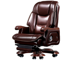 Chaise de direction classique de luxe 2026, nouvelle chaise de bureau en cuir véritable, chaise inclinable de loisirs, chaise de direction moderne en contreplaqué électrique