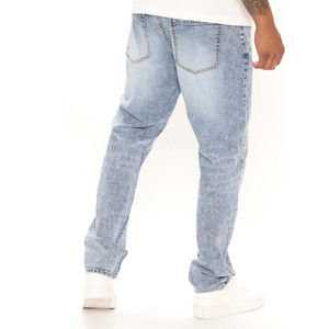 Pantalones de mezclilla clásicos para hombre, estilo rasgado, venta al por mayor, pantalones de mezclilla de algodón suave para hombre - Product Image 2