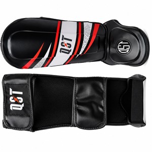 Espinilleras de Boxeo QST de Cuero PU, Equipo de Protección para Entrenamiento de Muay Thai y MMA, Ligeras, Negras y Blancas, para Adultos - Product Image 4