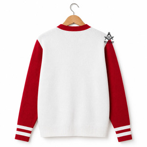 Cárdigan de punto con botones para fraternidad, con logotipo bordado de letras griegas de Delta Sigma en acrílico, personalizado, venta al por mayor de regalia masónica hereditaria - Product Image 3