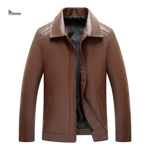 Relevo Unisex Leather Jacket Moto Stand Collar Biker Style Regular Fit Streetwear Zipper Closure Jacket - Product Image 1