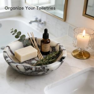 Premium Modern Marble Decorative Bowls for Home Kitchen <b>Dining</b> Use Multi-Functional Serving Bowl for Diwali Celebrations-Stone - Product Image 6