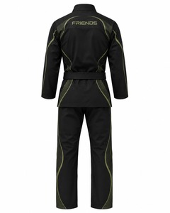 Kimono de BJJ Personalizado, Color Negro y Beige, Unisex, Adulto, Secado Rápido, Corte Regular, Logotipo Frontal con Impresión por Transferencia de Calor - Product Image 4