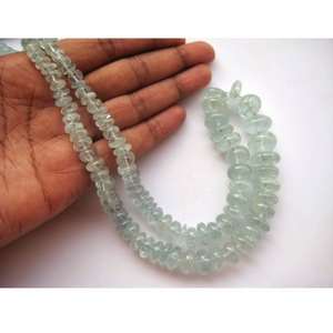 ลูกปัดอควอมารีนทรงรอนเดลล์ธรรมชาติ สำหรับทำเครื่องประดับ ครึ่งเส้น หินหลวม คุณภาพสูง - Product Image 5