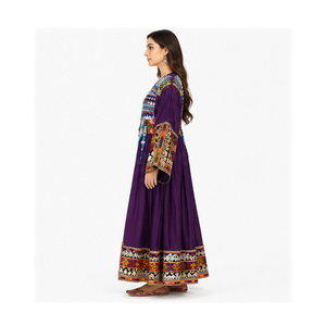 Tribal Ethnic Vintage Kuchi Afghani Pakistani Women Dress Multi Colors Mandarin Collar Lace Natural Zippers Afghan Kuchi Dress - Product Image 2
