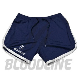 Shorts décontractés pour hommes BLOODLINE, bleu marine, taille mi-haute, élastiques, respirants, en maille, motif camouflage, en PU - Product Image 6