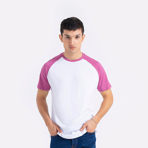 T-shirt à manches courtes pour homme, violet, 100% coton, col rond, coupe classique, décontracté, couleur unie, jersey tricoté, design uni - Product Image 6