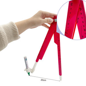 Compas multifonctionnel en plastique avec rapporteur intégré et règle à rayon réglable pour tableau blanc, vente en gros - Product Image 4