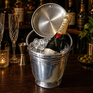Premium Silver Plated <b>Ice</b> Bucket With Lid And Tongs Metal <b>Ice</b> Bucket Wholesale Supplier Double Walled Copper Wine <b>Cooler</b> Supply - Product Image 6