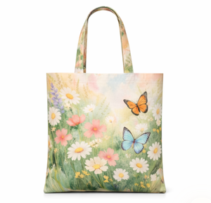 Floral Printed Canvas Tote <b>Bag</b> Medium Size Hand Length Handle Shopping <b>Bag</b> Daily Use Eco friendly Reusable canvas <b>bag</b> printed - Product Image 6