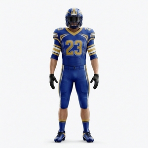 Uniforme de football américain personnalisé avec broderie en twill, graphiques d'équipe pour les joueurs universitaires et semi-professionnels, taille plus, 100% coton - Product Image 6