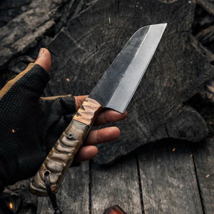 Cuchillo Santoku de Cocina de Acero al Carbono Personalizado OEM, Cuchillo de Chef Hecho a Mano para Cortar Carne de BBQ, Mango de Cuerno de Carnero, Regalo Ideal - Product Image 5