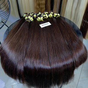 Precio al por mayor 100% Extensiones de cabello virgen vietnamita 28 pulgadas Natural Straight Super Double Drawn Colores oscuros - Product Image 3