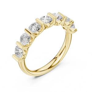 แหวนแต่งงานแบบครึ่งวงกลมทอง 14k ประดับเพชรทรงกลมเจียระไนแบบบริลเลียนท์ น้ำหนัก 1.50 กะรัต ความสะอาดระดับ VS1 สี F ได้รับการรับรองจาก IGI เพชรเพาะเลี้ยงในห้องปฏิบัติการ สำหรับผู้หญิง - Product Image 4