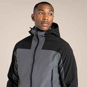 Men's Black Gray Hooded Snow <b>Overalls</b> Waterproof Zipper Closure <b>Winter</b> Sporty Fit Polyester Shell Regular Length OEM Outerwear - Product Image 2