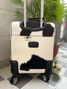 New ArrivalReal Cowhide Leather Luggage Bags Multi Uses Handmade Trolley Bag Unisex Big Size Multi Uses <b>Suitcase</b> Hair on Hide - Product Image 6