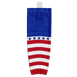 Low Moq Custom Design Stripes Sublimation Print Ice Hockey <b>Socks</b> 100%Polyester Fiber Moisture Wicking <b>Training</b> Wear Stretch Grip - Product Image 2