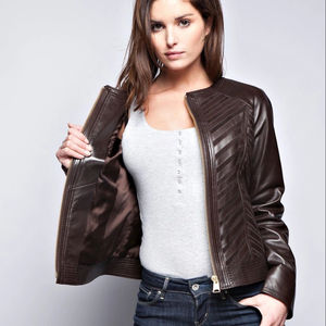 Gilet en cuir tricoté imperméable et respirant pour femme, sans manches, col en V, fermeture éclair, coton, vente en gros - Product Image 4