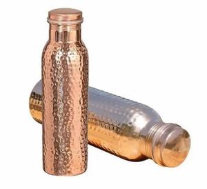 Botella de Agua de Cobre Martillado con Tapa, 34 oz, Botella Metálica para Beber, para Viajes, Oficina, Regalo - Product Image 2