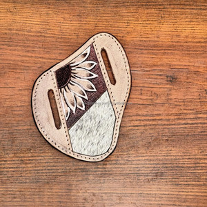 Funda de Cuero Personalizada de Primera Calidad para Cuchillo, Funda de Cuero Tallada con Diseño de Girasol, Funda de Cuero Repujado, Comodidad Óptima - Product Image 5
