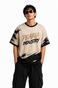 เสื้อยืดโอเวอร์ไซส์ลายกราฟิกแบบยูนิเซ็กซ์ พิมพ์ลายแปรงแบบนามธรรม แขนสั้น สไตล์สตรีทแวร์ลำลอง น้ำหนักเบา คุณภาพสูง - Product Image 4